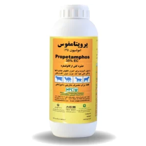 حشره‌کش دام و طیور مشکفام مدل پروپتامفوس ۳۵٪ حجم ۱ لیتر